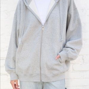 Brandy Melville oversize gray zip up